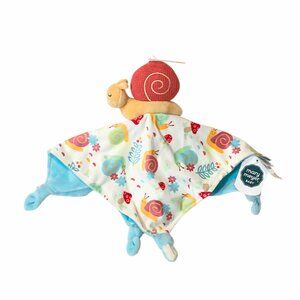 Mary Meyer Skippy Snail Mushroom Knotted Lovey Security Blanket 12" X 12" NEW